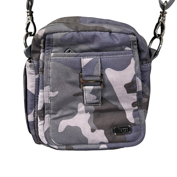 Lug Infinity Collection Can Can Blue Camo Camouflage Cross Body Purse - Picture 3 of 5